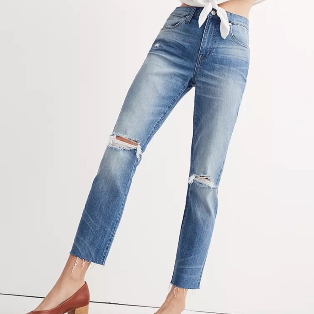 Madewell High-Rise Slim Crop Boyjean, Ripped Edition